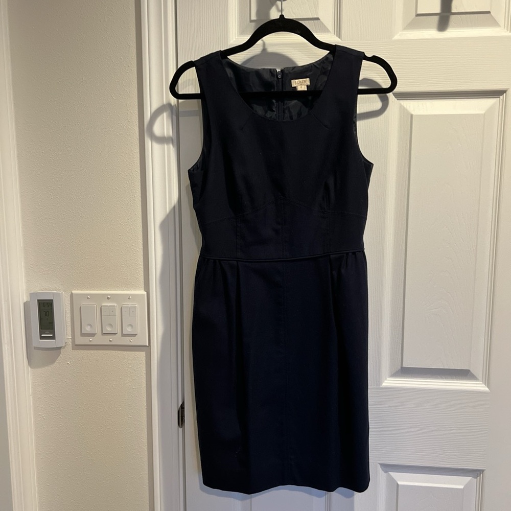 J.Crew navy wool cocktail dress